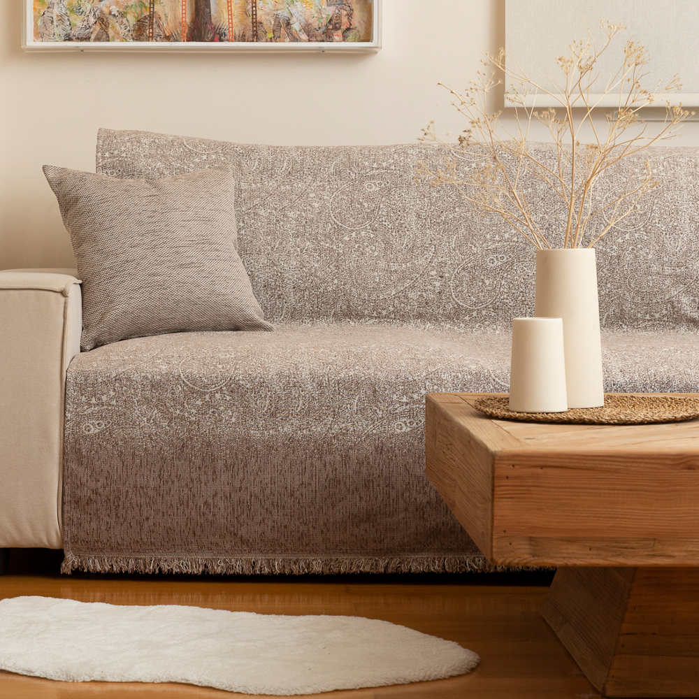 Ριχτάρι Σενίλ Πολυθρόνας Babylon Μπεζ ΜΟΝΟΘΕΣΙΟ 180 x 180 cm