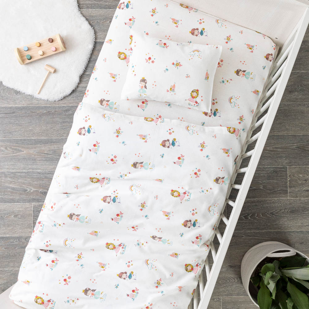 Σεντόνια Κούνιας Φανελένιο Σετ Valeria Ροζέ BEBE (2) 120 x 160 cm + 30 x 40 cm