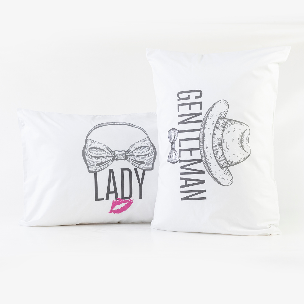 Ζεύγος Μαξιλαροθήκες Ladies&Gentlemen Λευκό 50 X 70 (2) 50 x 70 cm