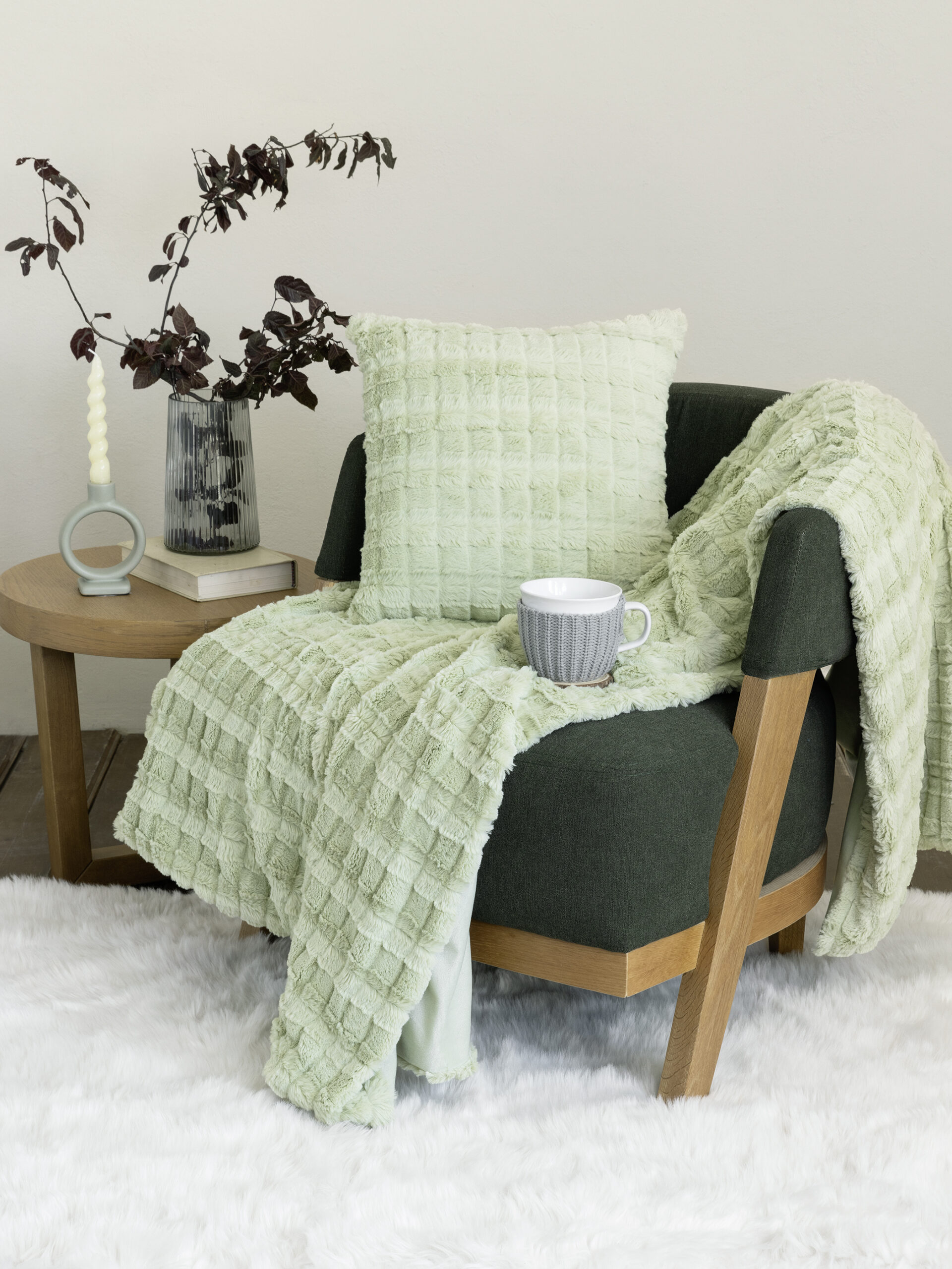 Κουβέρτα καναπέ 130x170 - Weave Mint - Nima Home - 5206482141674