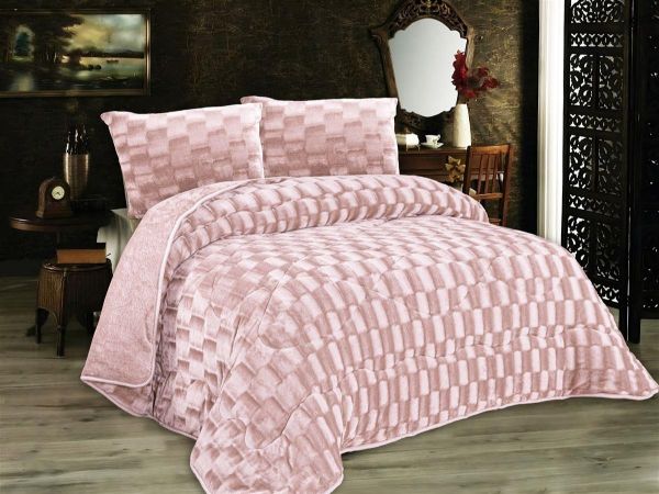 Κουβερτοπάπλωμα με εφέ Fleece 750 gsm 1940 Salmon Rose 220Χ240 100% Polyester-33421024042