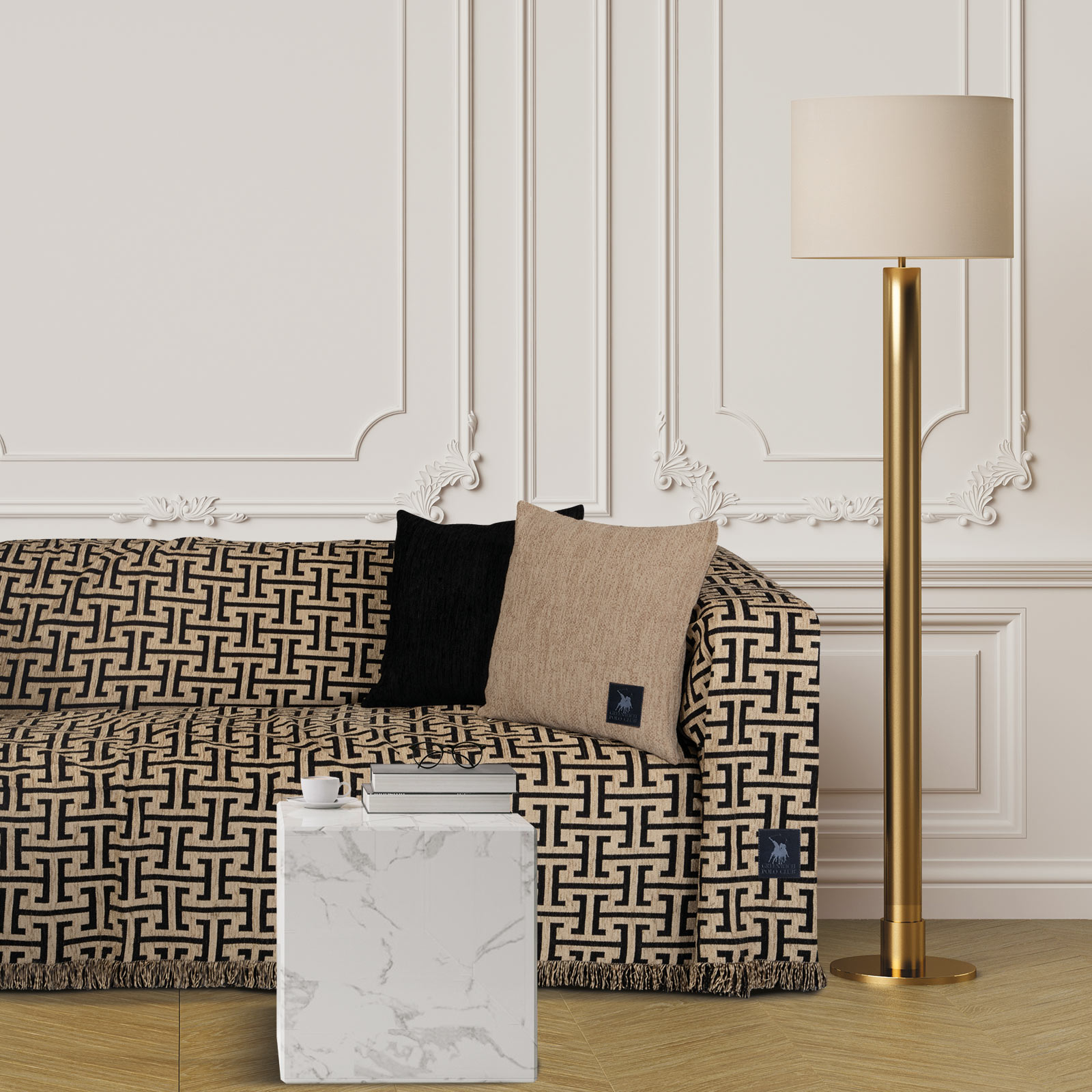 GREENWICH POLO CLUB ΡΙΧΤΑΡΙ 180Χ300 3932 BEIGE, BLACK-206183003932