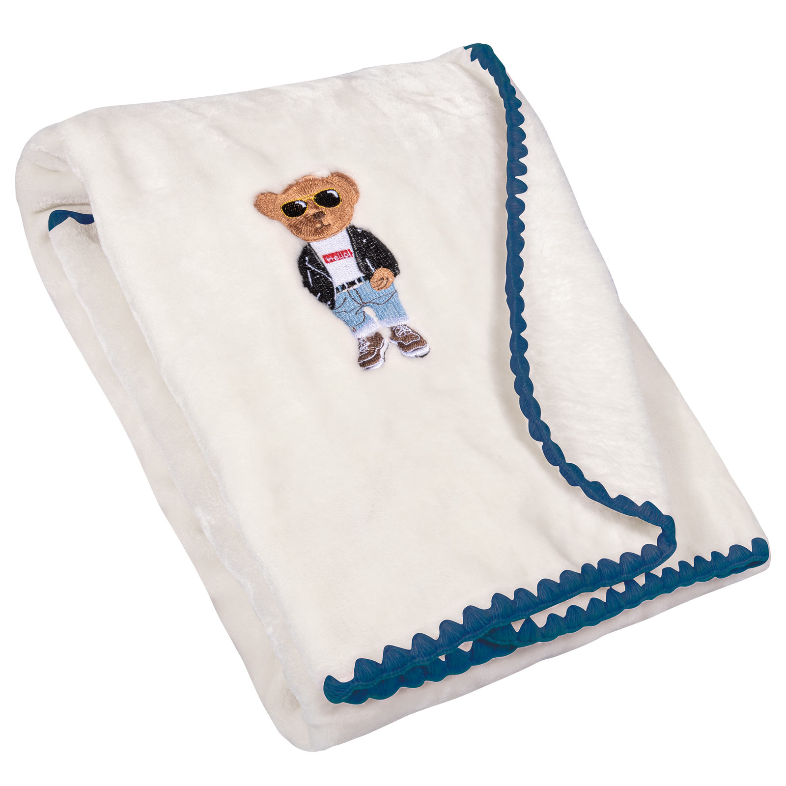 GREENWICH POLO CLUB ΚΟΥΒΕΡΤΑ VELOUR 110X140 ΒΑΒΥ 8838 BLUE, IVORY-220511808838