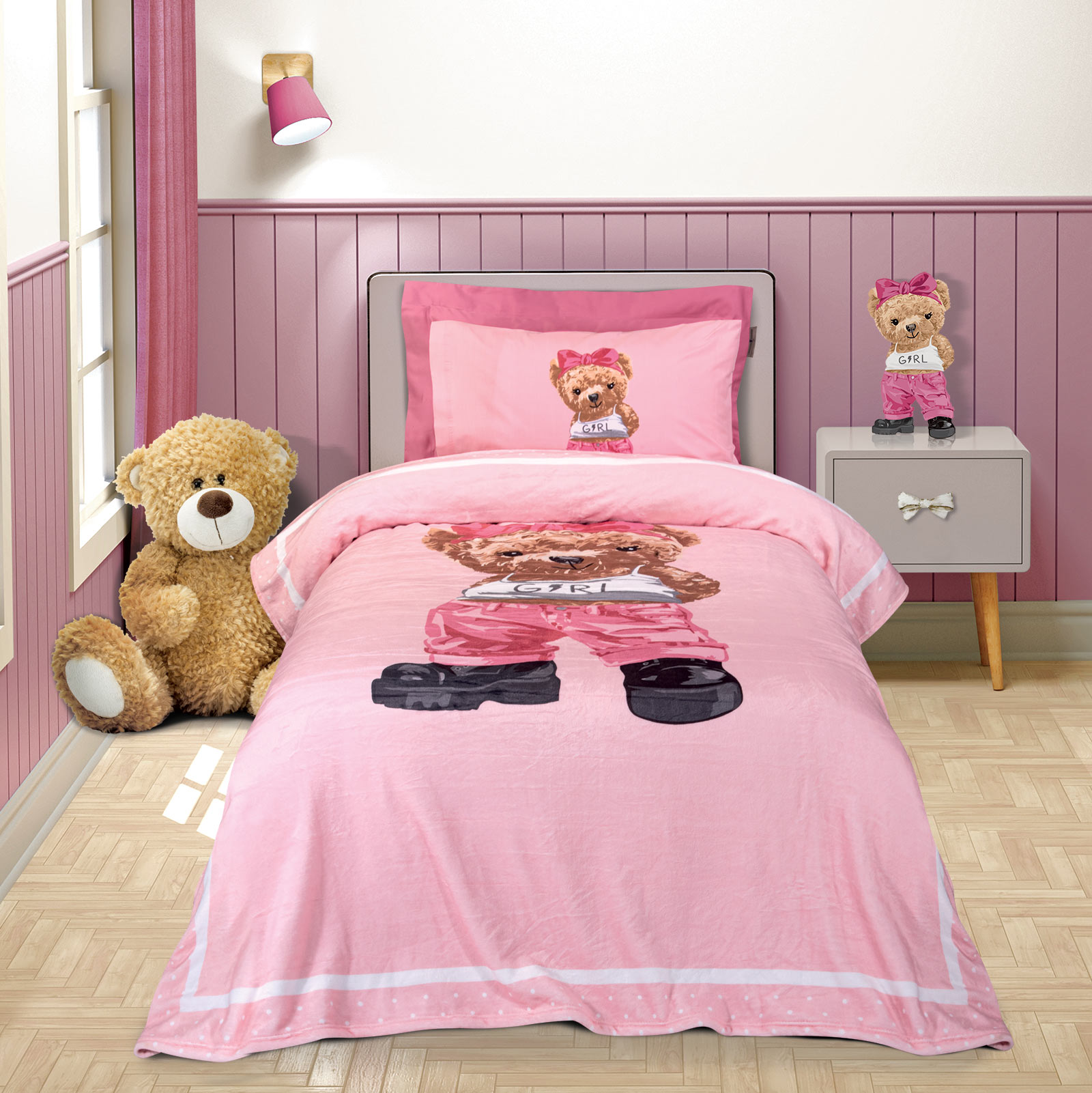 GREENWICH POLO CLUB JUNIOR ΚΟΥΒΕΡΤΑ FLEECE 8839 BEIGE, GREY, PINK-220577108839