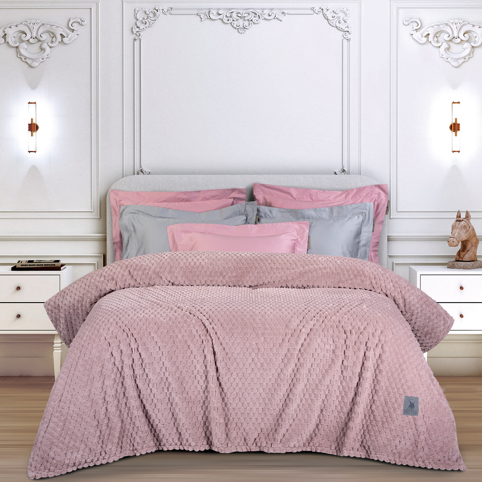 GREENWICH POLO CLUB ΚΟΥΒΕΡΤΑ FLEECE ΥΠΕΡΔΙΠΛH 3474 NUDE-220588203474