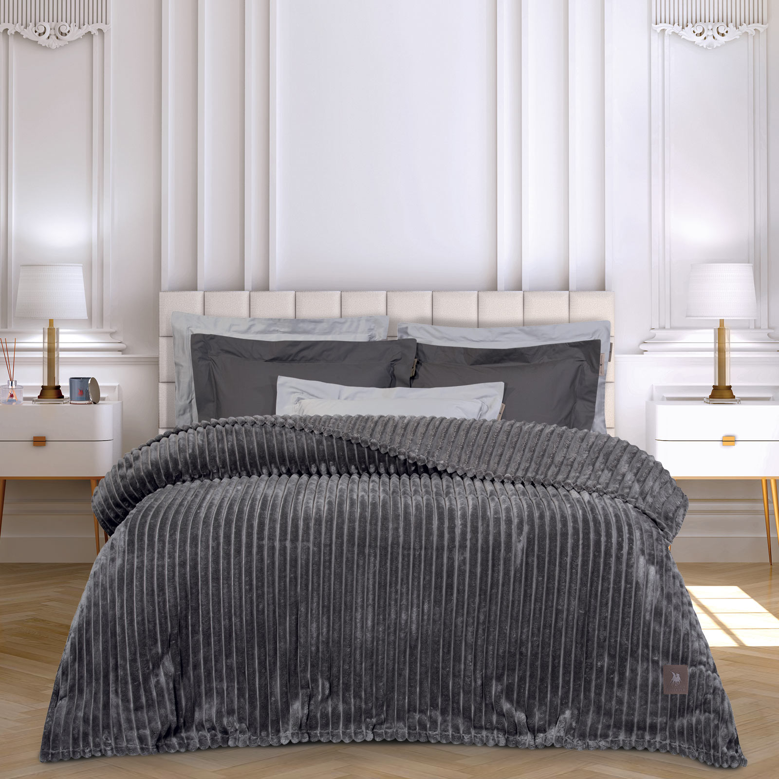 GREENWICH POLO CLUB ΚΟΥΒΕΡΤΑ FLEECE ΥΠΕΡΔΙΠΛH 3486 GREY-220588203486