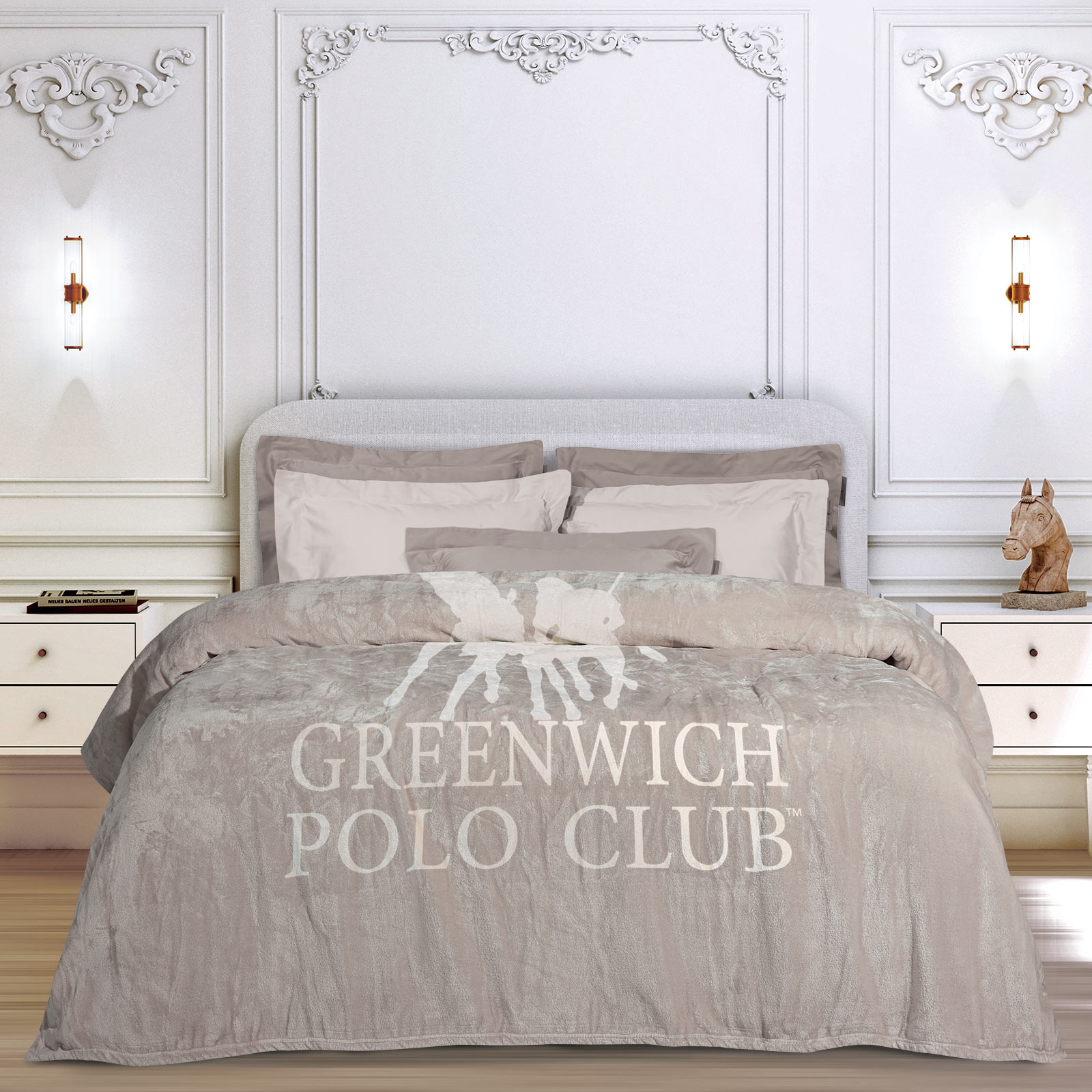 GREENWICH POLO CLUB ΚΟΥΒΕΡΤΑ FLEECE ΥΠΕΡΔΙΠΛH 3490 TAUPE-220588203490