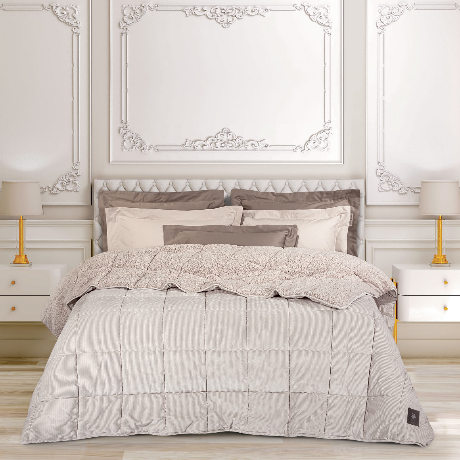 GREENWICH POLO CLUB ΚΟΥΒΕΡΤΟΠΑΠΛΩΜΑ ΥΠΕΡΔΙΠΛΟ SHERPA 3481 TAUPE-221910203481