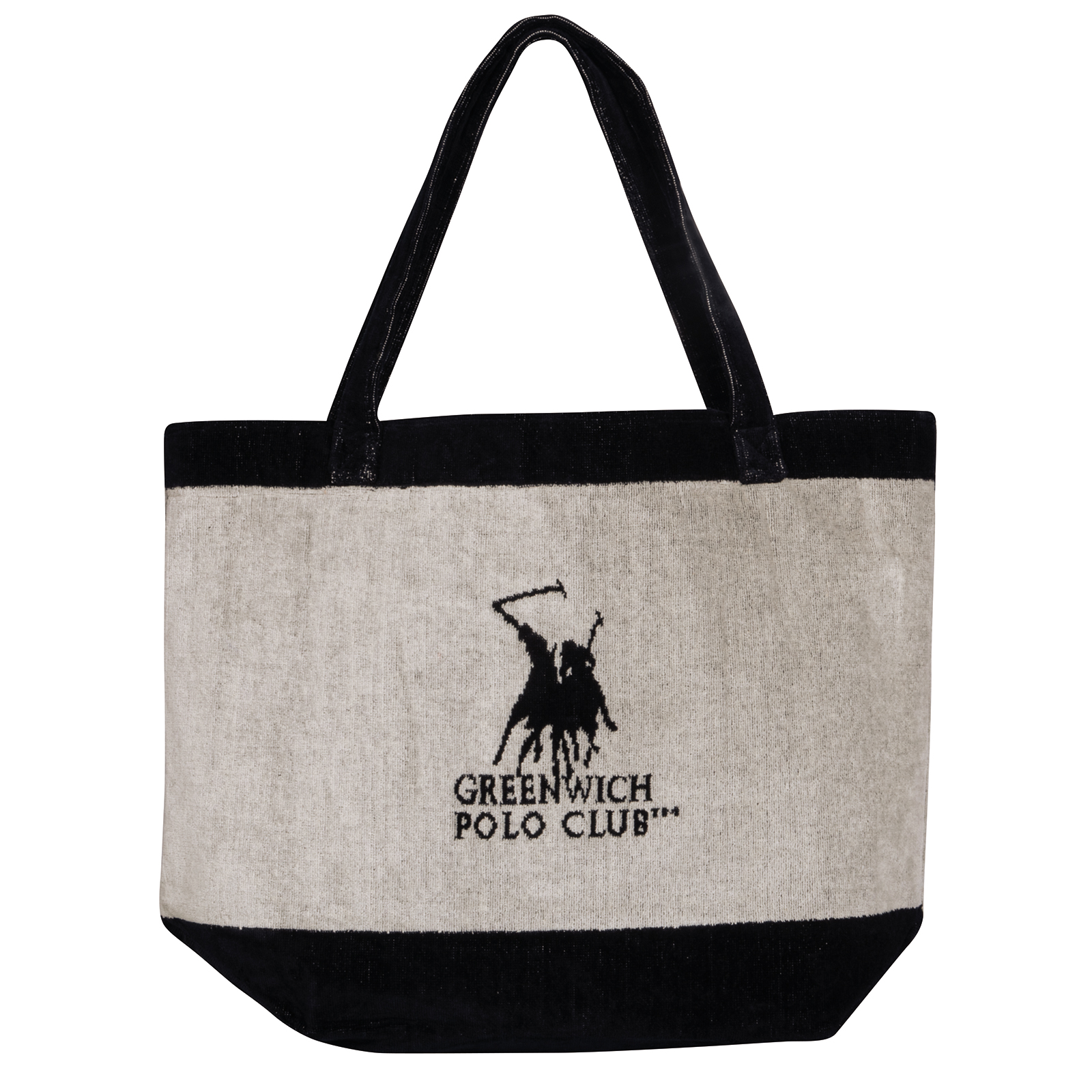 GREENWICH POLO CLUB ΤΣΑΝΤΑ ΘΑΛΑΣΣΗΣ 55Χ40 3858 ΕΚΡΟΥ, ΜΑΥΡΟ-268554003858