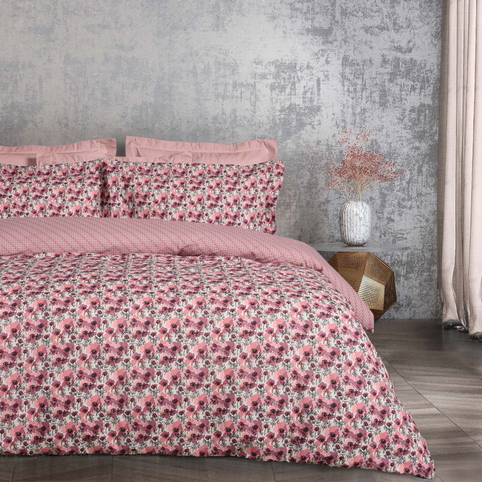 DAS HOME ΣΕΤ ΠΑΠΛΩΜΑΤΟΘΗΚΗ ΥΠΕΡΔΙΠΛΗ CASUAL 5424 BLACK, NUDE-406009205424