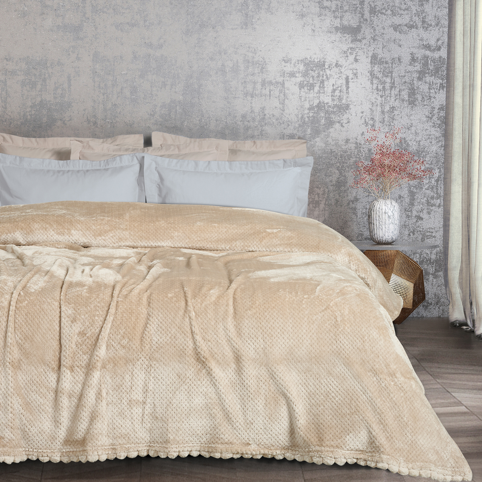 DAS HOME ΚΟΥΒΕΡΤΑ FLEECE 160Χ220 1187 BEIGE-420588161187