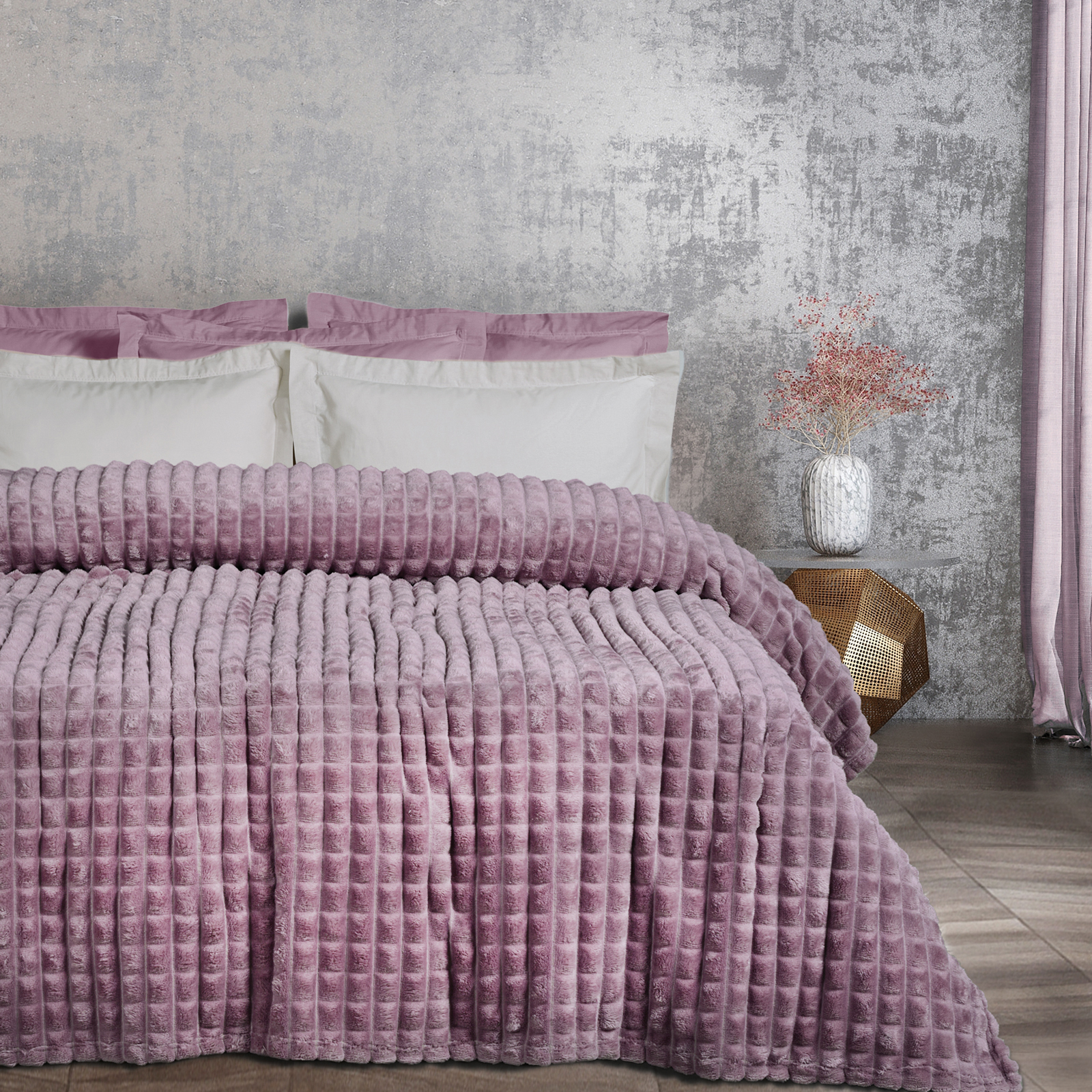 DAS HOME ΚΟΥΒΕΡΤΑ FLEECE 220Χ240 1358 DUSTY PURPLE-420588221358