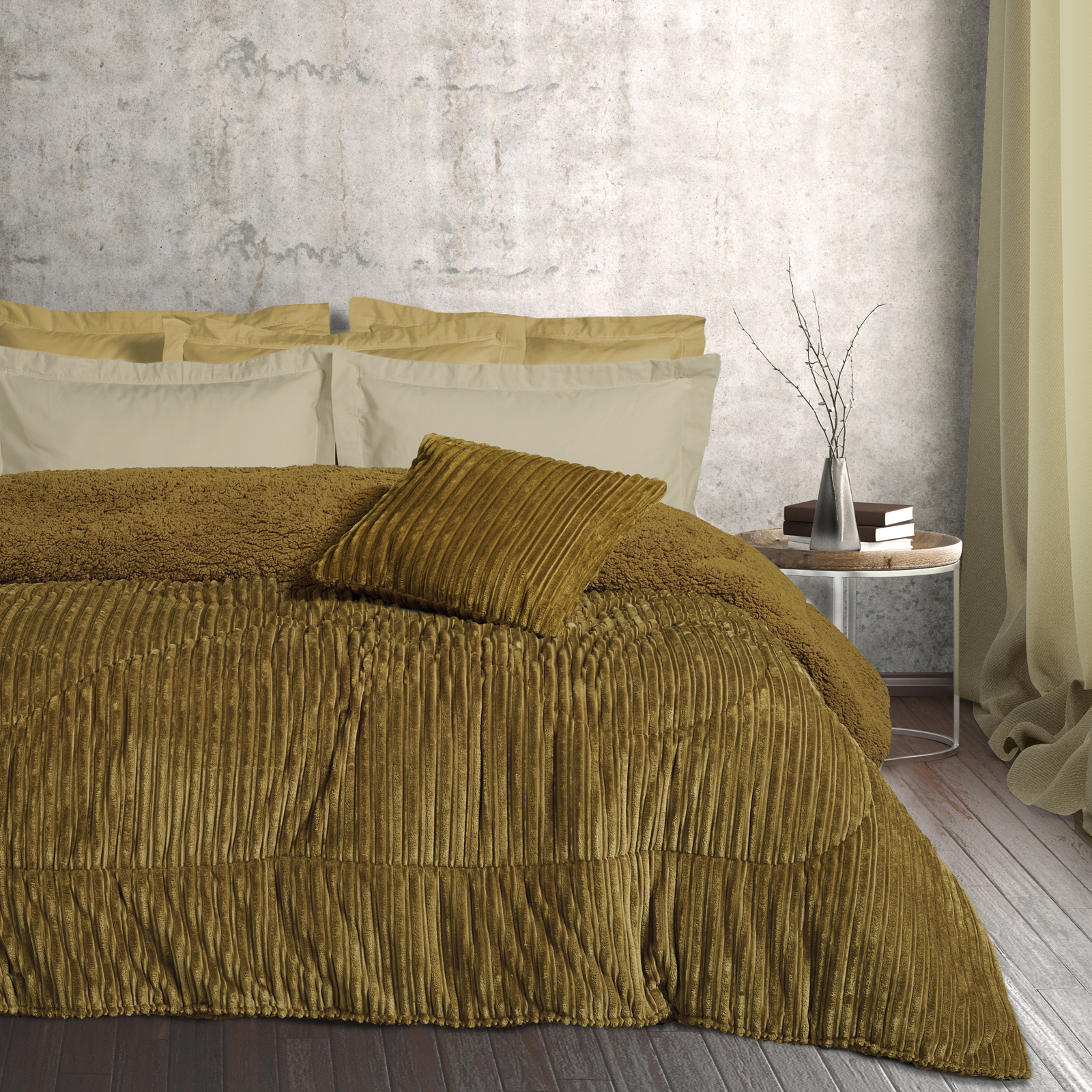DAS HOME ΚΟΥΒΕΡΤΟΠΑΠΛΩΜΑ SHERPA ΥΠΕΡΔΙΠΛΟ 1180 OLIVE-421910201180