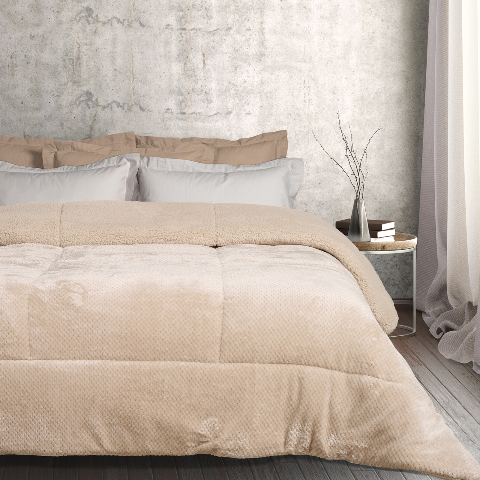 DAS HOME ΚΟΥΒΕΡΤΟΠΑΠΛΩΜΑ SHERPA ΥΠΕΡΔΙΠΛΟ 1181 BEIGE-421910201181