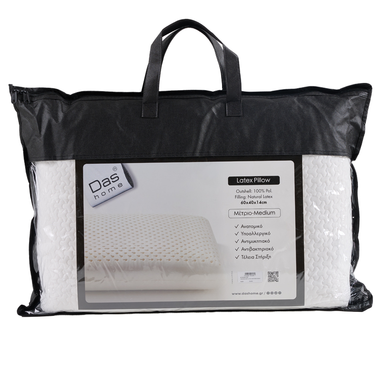 DAS HOME ΜΑΞΙΛΑΡΙ LATEX ANATOMIC 60X40 1038 WHITE-421940601038