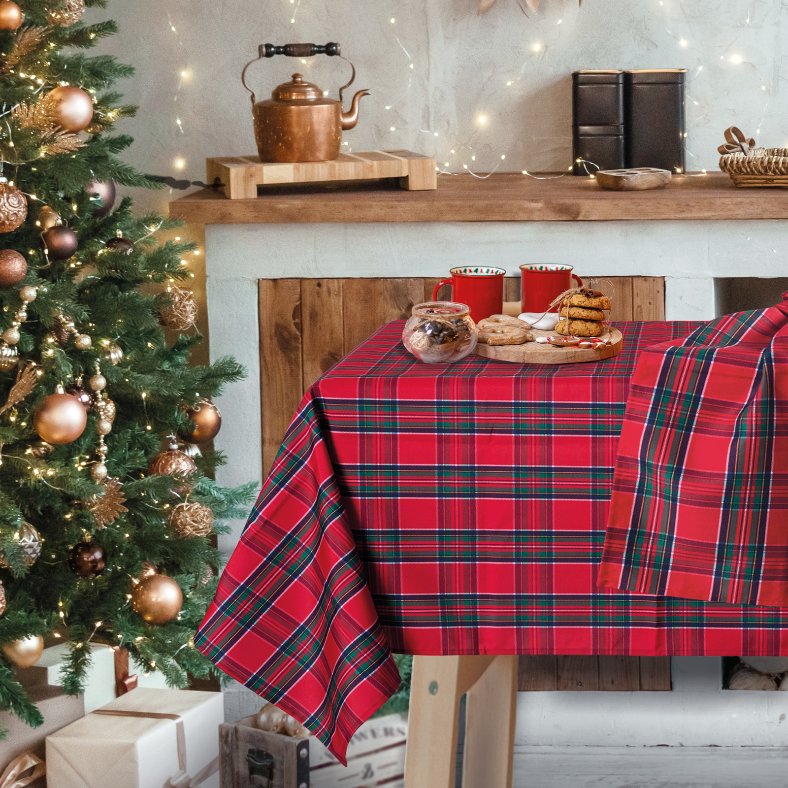 DAS HOME CHRISTMAS ΤΡΑΠΕΖΟΜΑΝΤΗΛΟ 140Χ220 0769 GREEN, RED-426414150769