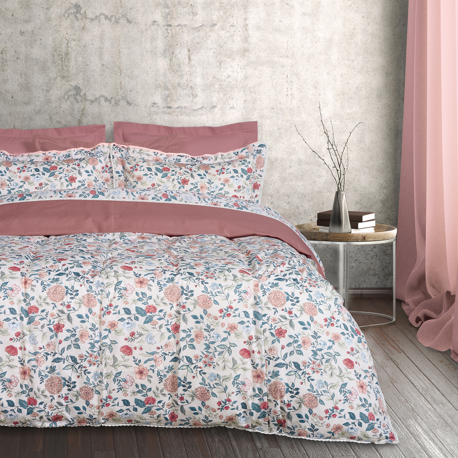 DAS HOME ΣΕΝΤΟΝΙΑ ΣΕΤ ΥΠΕΡΔΙΠΛΑ PRESTIGE 1683 GREEN, PINK-502105201683
