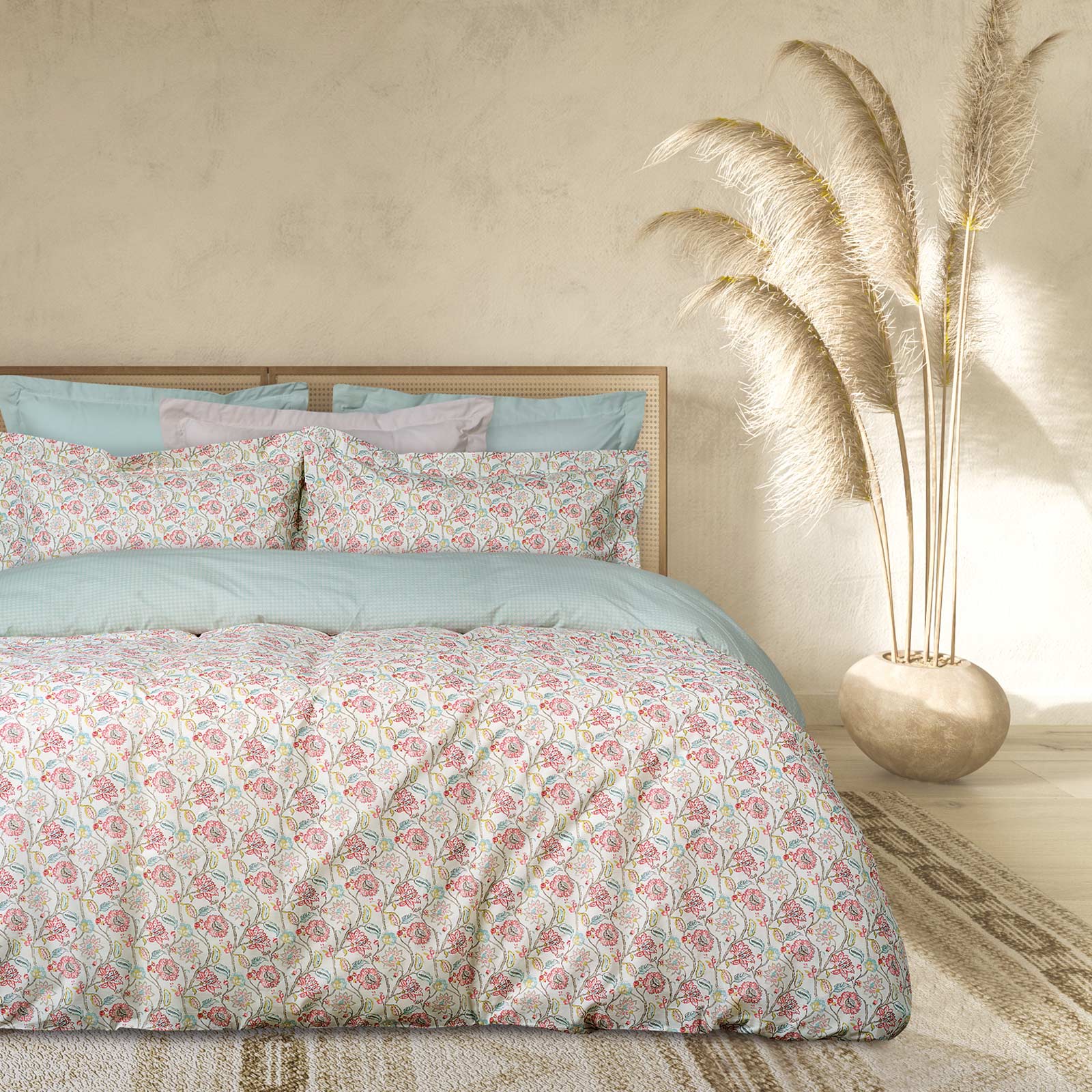 DAS HOME ΣΕΤ ΣΕΝΤΟΝΙΑ ΜΟΝΑ ΜΕ ΛΑΣΤΙΧΟ CASUAL 5415 ΜΕΝΤΑ, ΜΠΕΖ, ΡΟΔΙ-502106105415