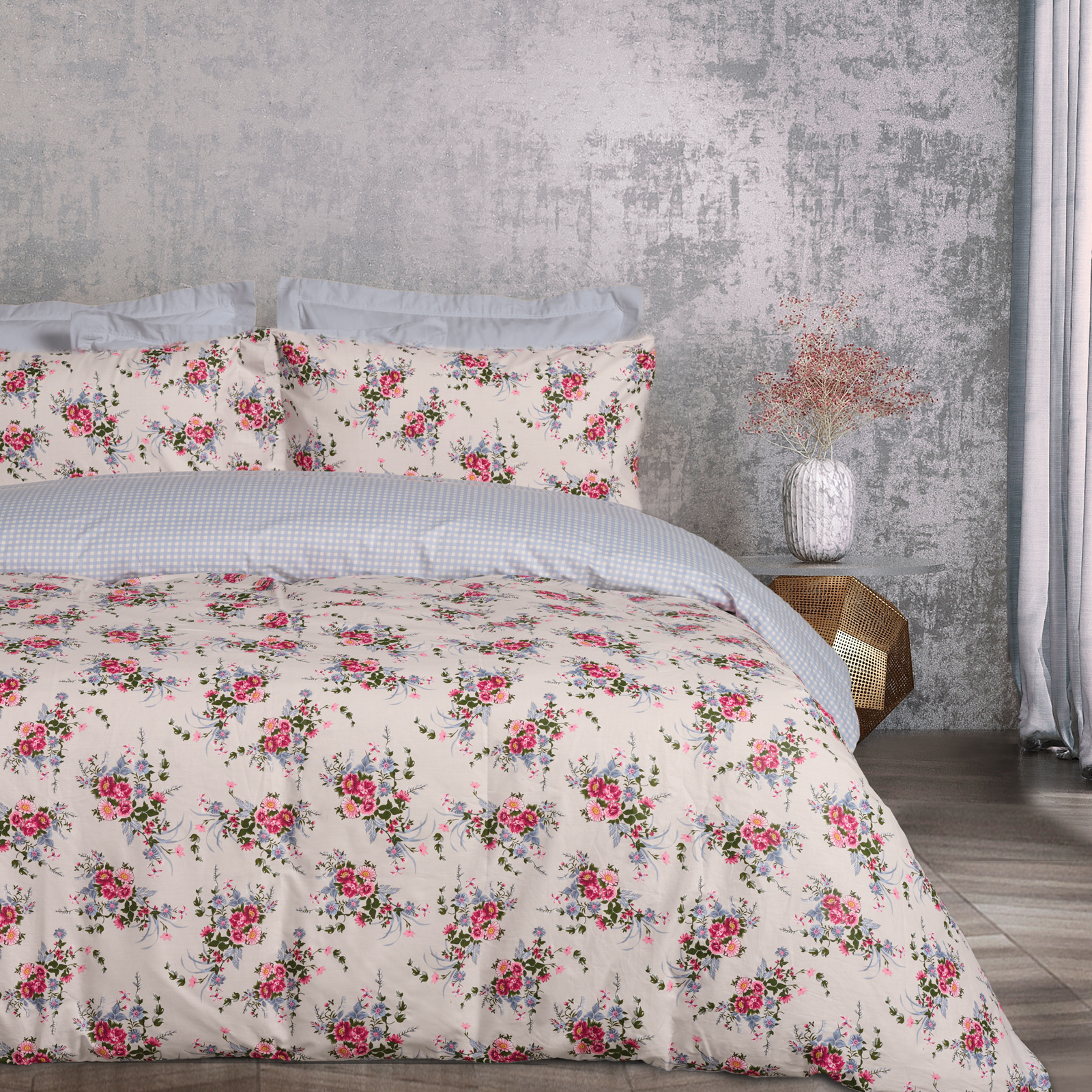 DAS HOME ΣΕΤ ΣΕΝΤΟΝΙΑ KING HAPPY 9647 BEIGE, BLUE, PINK-502108309647