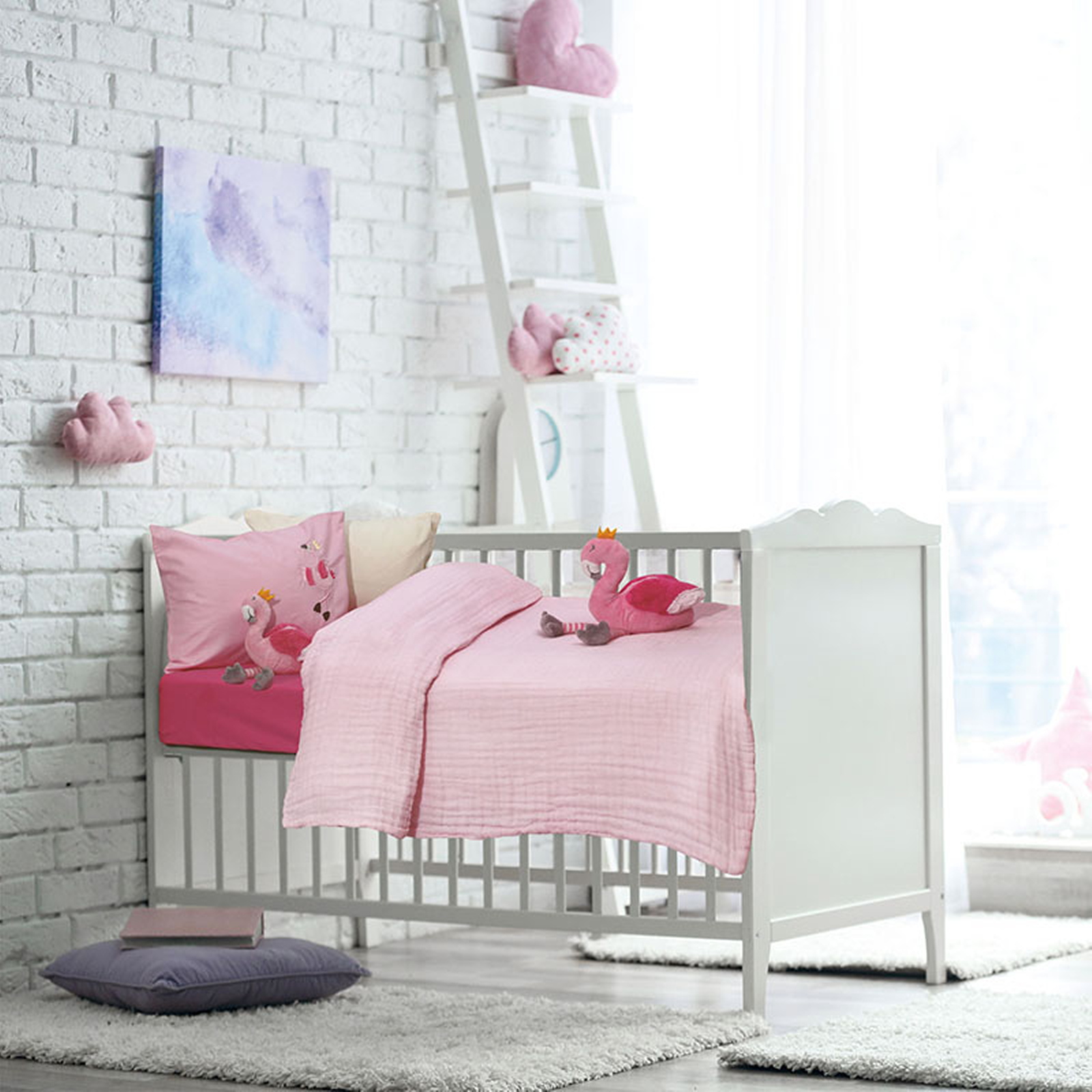 DAS BABY 6477 ΚΟΥΒΕΡΤΑ-ΜΟΥΣΕΛΙΝΑ 110X150 RELAX ΡΟΖ-620515006477