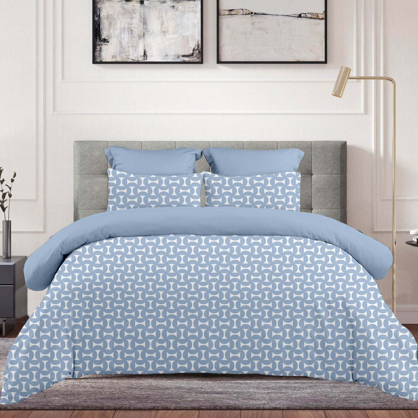 Σετ Σεντόνια 2Χ(2,45Χ2,60) + 2Χ(52Χ72) Luna Blue ASTRON HOME -K238633