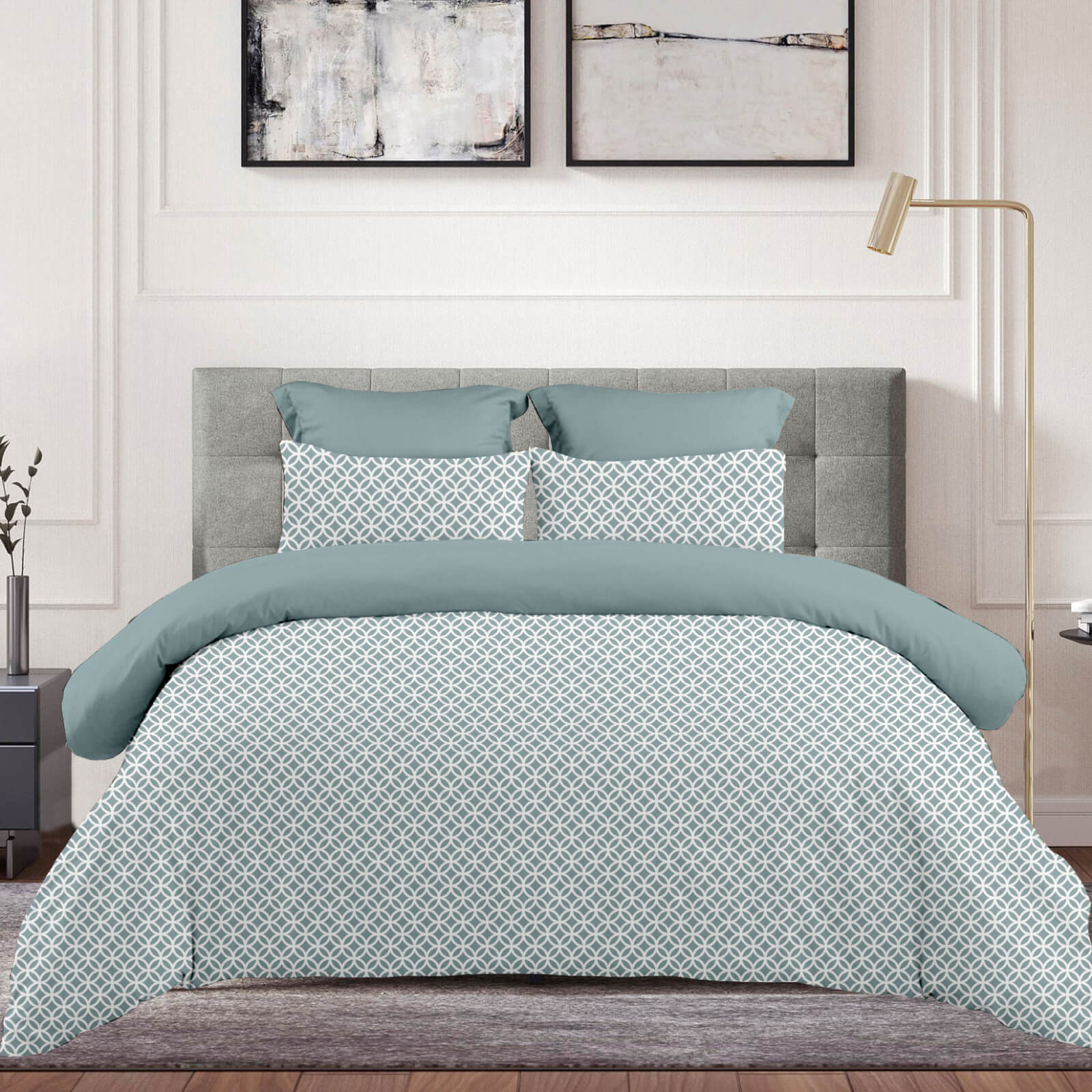Σετ Σεντόνια 2Χ(2,45Χ2,60) + 2Χ(52Χ72) Sienna Grey ASTRON HOME -K238647
