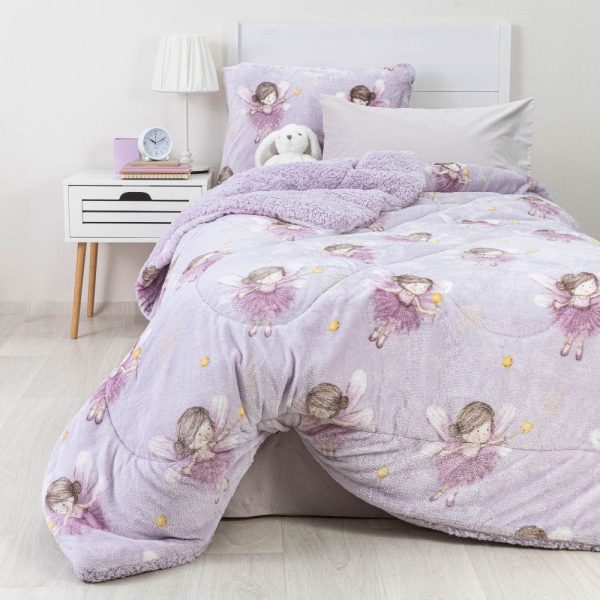 Κουβερτοπάπλωμα Fantasia Μονό Λιλά ΜΟΝΟ 160 x 220 cm-Κ238451