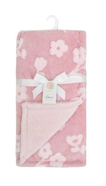 Κουβέρτα Sherpa Jacquard bebe 460 gsm Flower 09 75X100 Coral 100% Polyester-31482411002