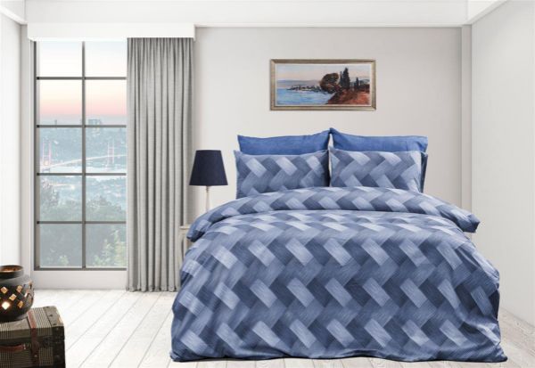 Παπλωματοθήκη Εμπριμέ Αλκμήνη 454 220X240 Blue 70/30 Cott/Pol-33310824055