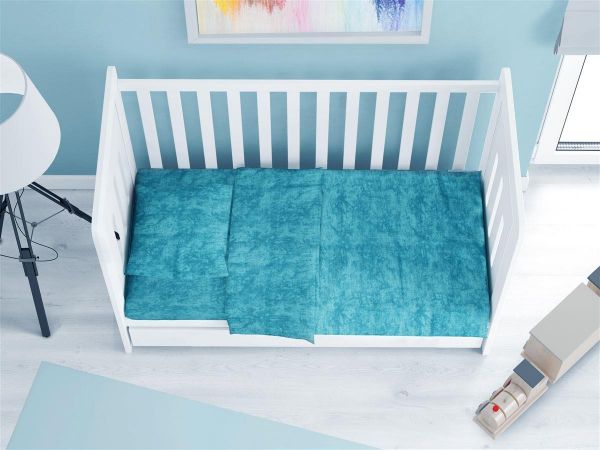 Σεντόνια Σετ 3 τεμ bebe Premium Shadow 620 120X160 Turquoise 100% Cotton-31132221006