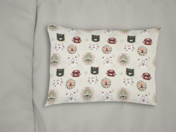 Μαξιλαροθήκη Εμπριμέ kids Big Cats 27 50X70 Light Olive 100% Cotton-32111647048