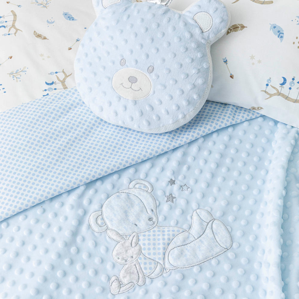 Κουβέρτα Κούνιας Buddies Σιέλ BEBE 110 x 140 cm