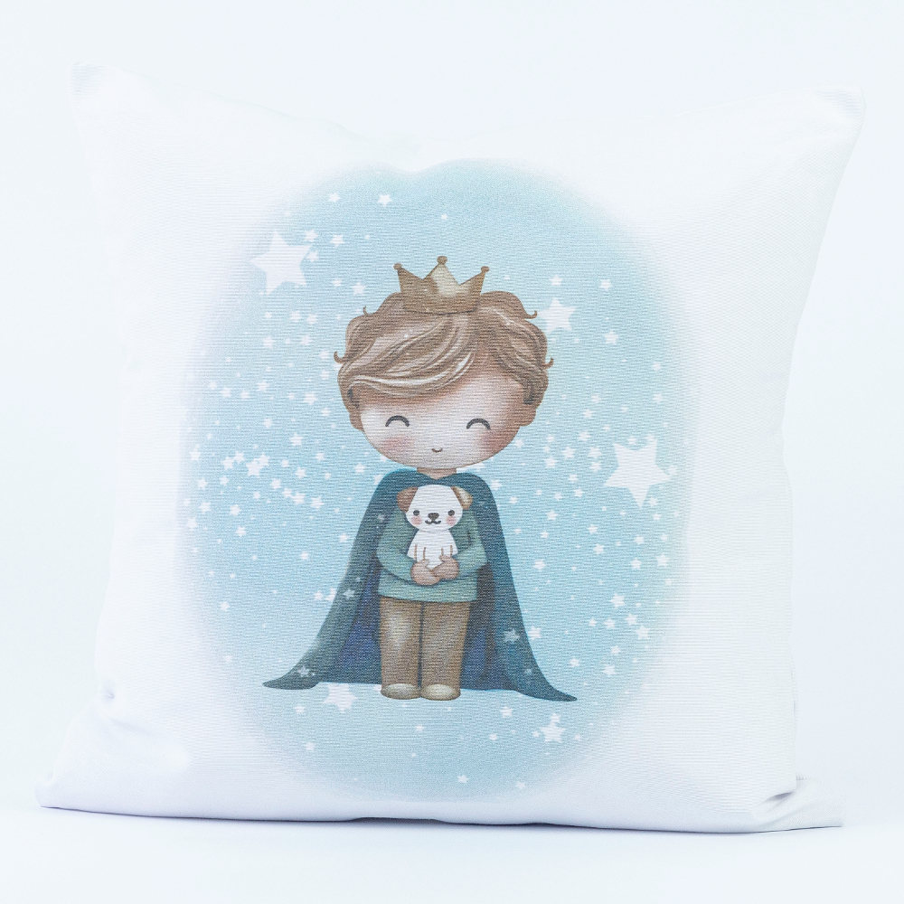 Μαξιλάρι Διακοσμητικό Printed Little King Λευκό 45 X 45 45 x 45 cm