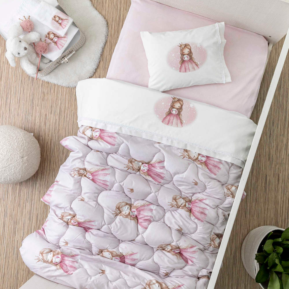 Πάπλωμα Κούνιας Little Queen Ροζ BEBE 110 x 140 cm