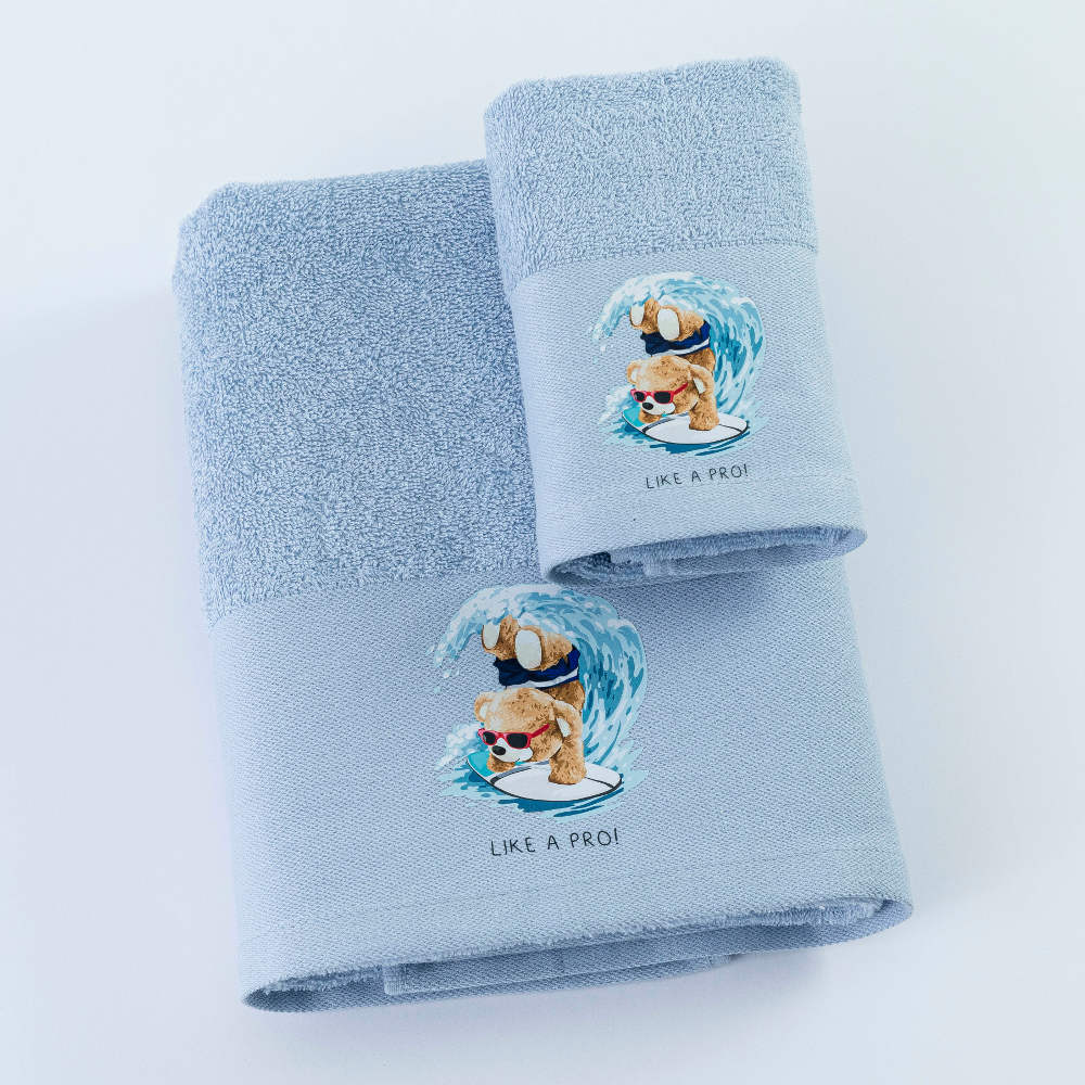 Πετσέτες Σετ 2ΤΜΧ Like a Pro Σιέλ BEBE 70 x 120 / 30 x 50 cm