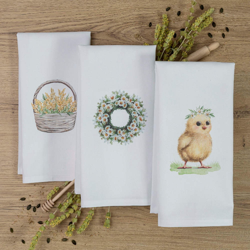 Ποτηρόπανα Κουζίνας Chick Σετ 3ΤΜΧ Λευκό 50 X 70 (3) 50 x 70 cm