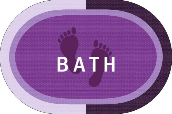 Πατάκι Μπάνιου Oval Αντιολισθητικό Bath 50X70 Lilac 100% Polyester-33413047003