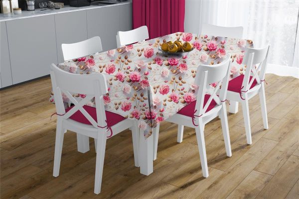 Αλέκιαστο Καρέ Ψηφιακής Εκτύπωσης Roses 465 90X90 Grey-Pink 70/30 Cott/Pol-33363356004