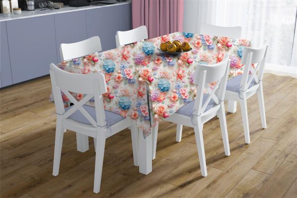 Αλέκιαστο Σετ 2 τεμ Τραπεζομάντηλο Ψηφιακής Εκτύπωσης Ορτανσίες 464 140X140 & Τραβέρσα 40X140 Multi 70/30 Cott/Pol-33363353003