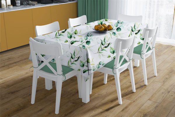 Αλέκιαστο Καρέ Ψηφιακής Εκτύπωσης Green Leaves 462 90X90 White-Green 70/30 Cott/Pol-33363356001