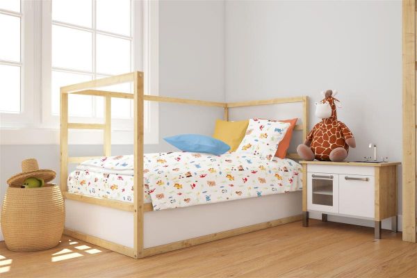 Πάπλωμα Εμπριμέ bebe Forest Animals 570 120X160 White-Sky Blue 100% Cotton-31111121049