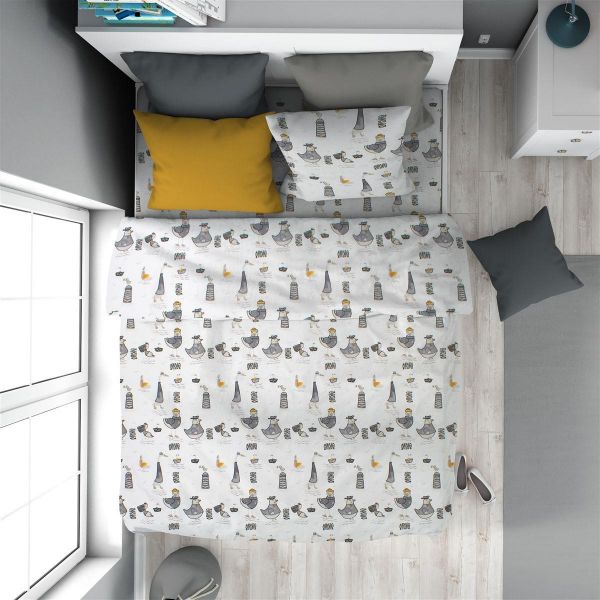 Πάπλωμα Εμπριμέ kids Seabirds 578 160X240 White-Grey 100% Cotton-32111123055