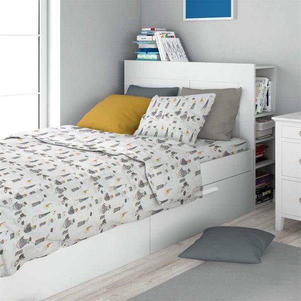 Σεντόνια Εμπριμέ Σετ 2 τεμ kids Seabirds 578 160X240 White-Grey 100% Cotton-32112123055