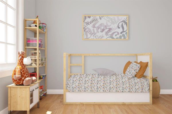 Κατωσέντονο Με Λάστιχο bebe Fox 527 0,70X1,40X0,15 Grey 100% Cotton-31112019056
