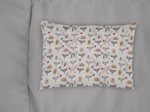 Μαξιλαροθήκη Εμπριμέ kids Fox 527 50X70 Grey 100% Cotton-32111647056