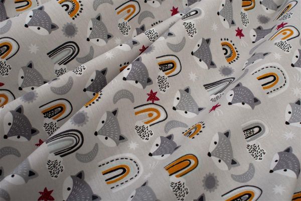 Σεντονάκι Λίκνου bebe Fox 527 80X110 Grey 100% Cotton-31112020056