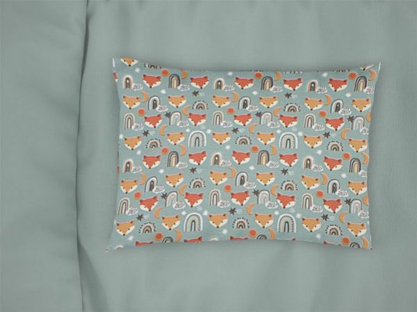 Μαξιλαροθήκη Εμπριμέ kids Fox 528 50X70 Pale Cyan 100% Cotton-32111647057