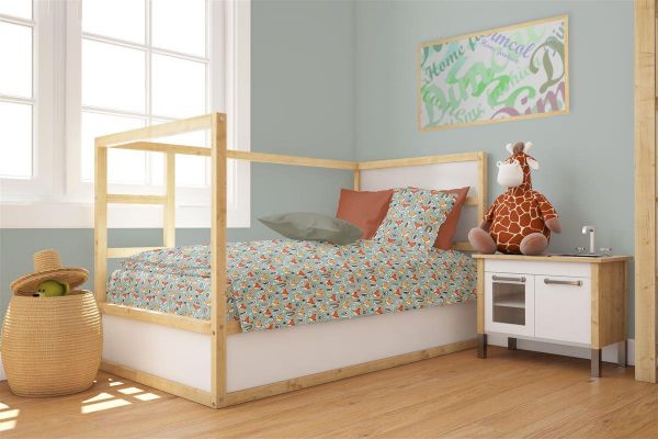Πάπλωμα Εμπριμέ bebe Fox 528 120X160 Pale Cyan 100% Cotton-31111121057