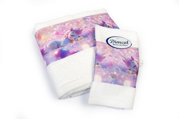 Πετσέτα Σετ 2 τεμ Με Ψηφιακή Εκτύπωση bebe Dreaming Unicorn 321 30X50,70X140 White 100% Cotton-31160926057