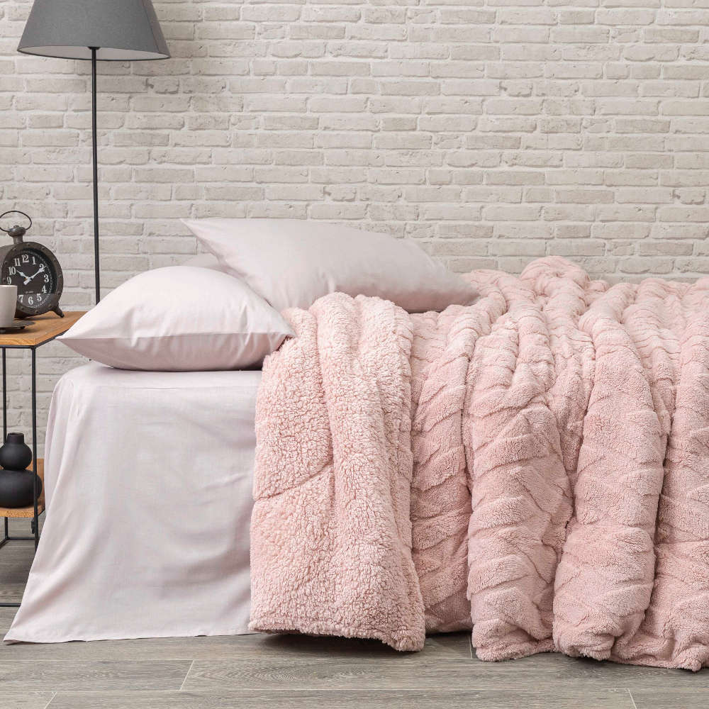 Κουβερτοπάπλωμα Callista Μονό Ροζέ ΥΠΕΡΔΙΠΛΟ 160 x 240 cm
